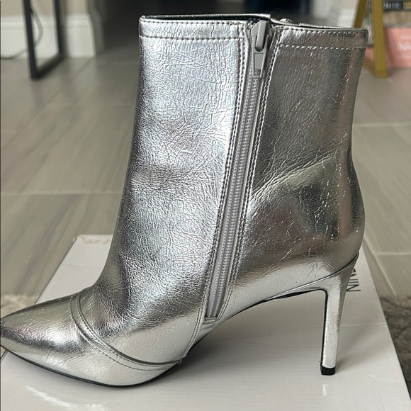 Nine West Metallic Silver Ankle Booties - Picture 10 of 14